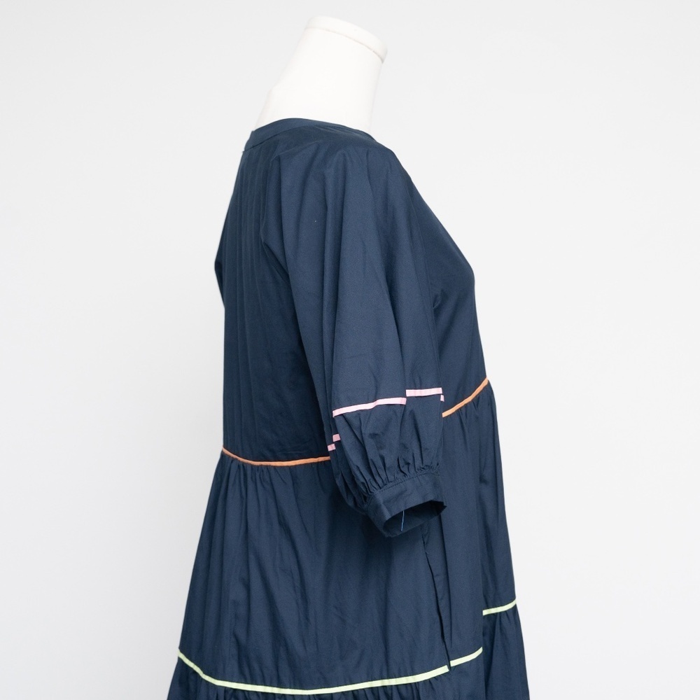 English Factory | Short Puff Sleeve Dress with Piping Detail - Picture 13 of 14
